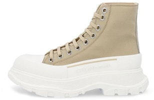 (Women) Alexander McQueen Tread Slick Boot 'Beige Canvas' 611706W4S922627 (Women) Alexander McQueen Tread Slick Boot 'Beige Canvas' 611706W4S922627