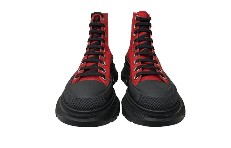 (W) Alexander McQueen Tread Slick Boot 'Black Red Canvas' 圖 2
