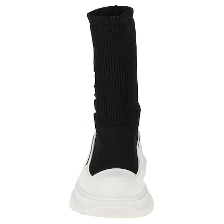 Shop 亞歷山大·麥昆 Tread Slick 塗鴉針織短靴 女款 黑白