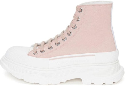 亞歷山大·麥昆 (Alexander McQueen) 短筒 帆布 系帶封口 Tread Slick 女款 粉白 馬丁靴 Buy 亞歷山大·麥昆 (Alexander McQueen) 短筒 帆布 系帶封口 Tread Slick 女款 粉白 馬丁靴
