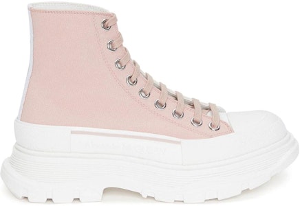 亞歷山大·麥昆 (Alexander McQueen) 短筒 帆布 系帶封口 Tread Slick 女款 粉白 馬丁靴 Order 亞歷山大·麥昆 (Alexander McQueen) 短筒 帆布 系帶封口 Tread Slick 女款 粉白 馬丁靴