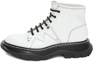 (Women) Alexander McQueen Tread Slick Boot 'Ivory Black' 595469WHQSG9089 (Women) Alexander McQueen Tread Slick Boot 'Ivory Black' 595469WHQSG9089
