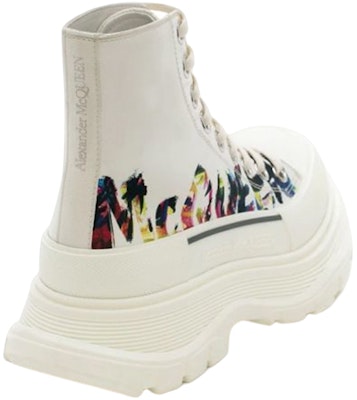 (Women) Alexander McQueen Tread Slick Boot 'McQueen Graffiti Logo - White Multi' 697086-W4RQG-9891 Lookbook (Women) Alexander McQueen Tread Slick Boot 'McQueen Graffiti Logo - White Multi' 697086-W4RQG-9891