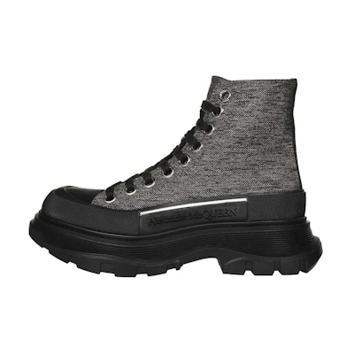 (W) Alexander McQueen Tread Slick Boot 'Silver Black'