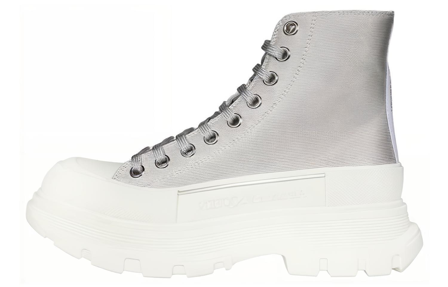 Buy (W) 알렉산더 맥퀸 트레드 슬릭 부츠 '실버' 697080W4UR18390