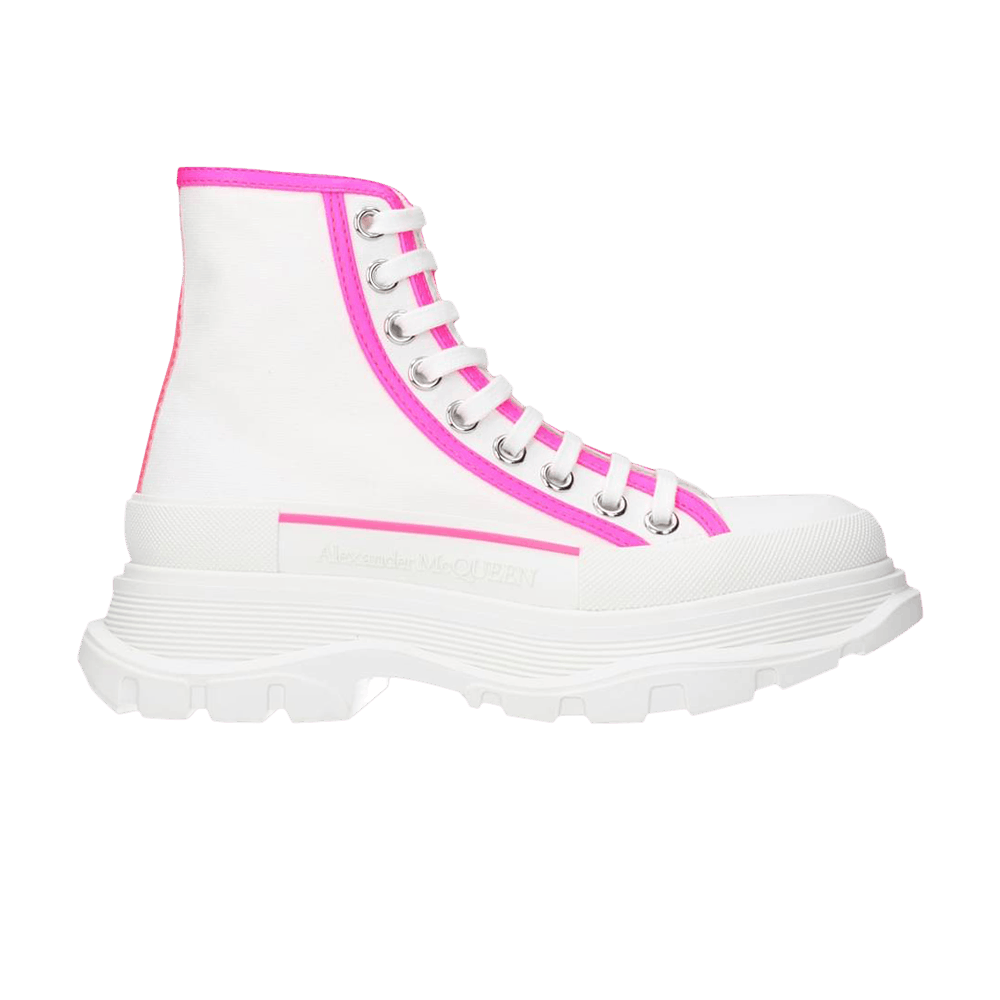 (Women) Alexander McQueen Tread Slick Boot 'White Fluo Pink' 697082-W4MV5-9895