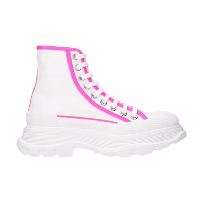 (W) Alexander McQueen Tread Slick Boot 'White Fluo Pink'
