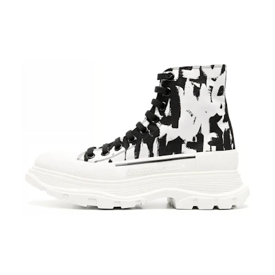 (W) Alexander McQueen Tread Slick Boot 'White Black'