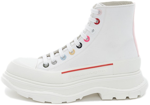 (Women) Alexander McQueen Tread Slick Boot 'White Multi-Colored Eyelets' 611706-W4MVG-9650 Buy (Women) Alexander McQueen Tread Slick Boot 'White Multi-Colored Eyelets' 611706-W4MVG-9650