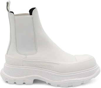 亞歷山大·麥昆 Tread Slick 小牛皮 簡約舒適 中筒休閒切爾西靴 女款 白 Order 亞歷山大·麥昆 Tread Slick 小牛皮 簡約舒適 中筒休閒切爾西靴 女款 白