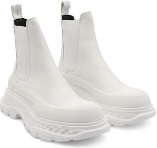 亞歷山大·麥昆 Tread Slick 小牛皮 簡約舒適 中筒休閒切爾西靴 女款 白 Lookbook 亞歷山大·麥昆 Tread Slick 小牛皮 簡約舒適 中筒休閒切爾西靴 女款 白