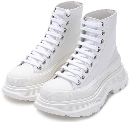(Women) Alexander McQueen Tread Slick Boot 'White Silver' 633900-WHZ62-9071 Lookbook (Women) Alexander McQueen Tread Slick Boot 'White Silver' 633900-WHZ62-9071