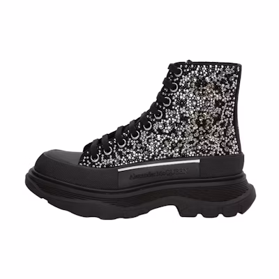 (W) Alexander McQueen Tread Slick Boot 'Black Silver Crystal'