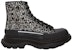 (W) Alexander McQueen Tread Slick Boot Hitam Perak Kristal 708091WIBA31081