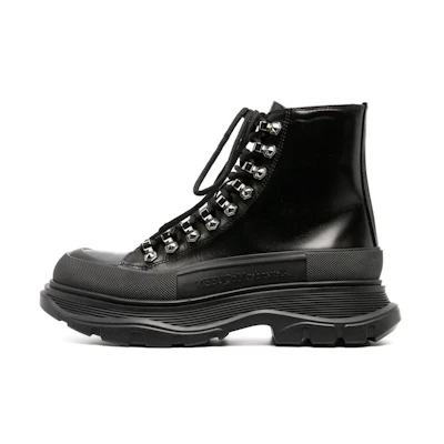 (W) Alexander McQueen Tread Slick Boots 'Black Silver'