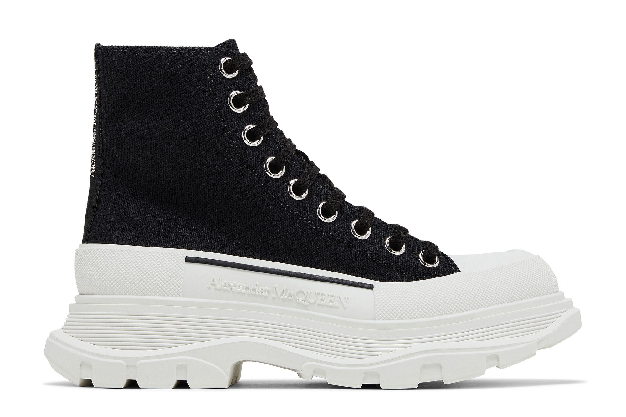 (Women) Alexander McQueen Tread Slick Boots 'Black White' 611706W4MV21070/697080W4MV21070