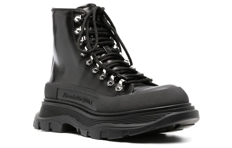 Order (W) Alexander McQueen Tread Slick Stiefel ''Schwarz Silber'' 733063WHSWY1090