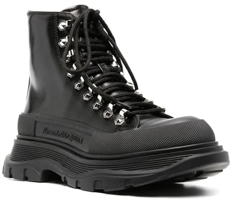 (W) Alexander McQueen Tread Slick Stiefel ''Schwarz Silber'' 733063WHSWY1090 Order (W) Alexander McQueen Tread Slick Stiefel ''Schwarz Silber'' 733063WHSWY1090