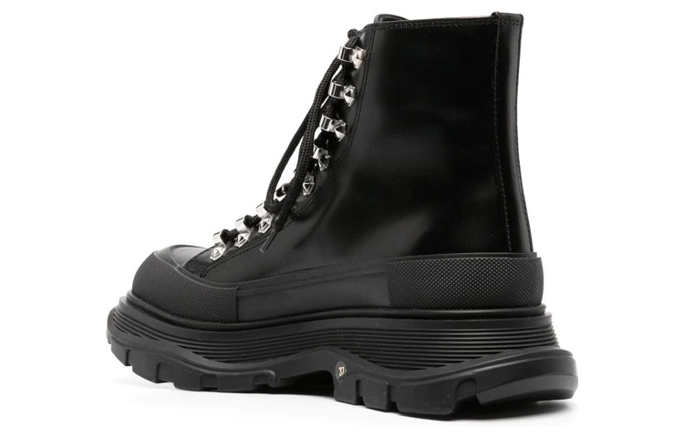 Lookbook (W) Alexander McQueen Tread Slick Stiefel ''Schwarz Silber'' 733063WHSWY1090