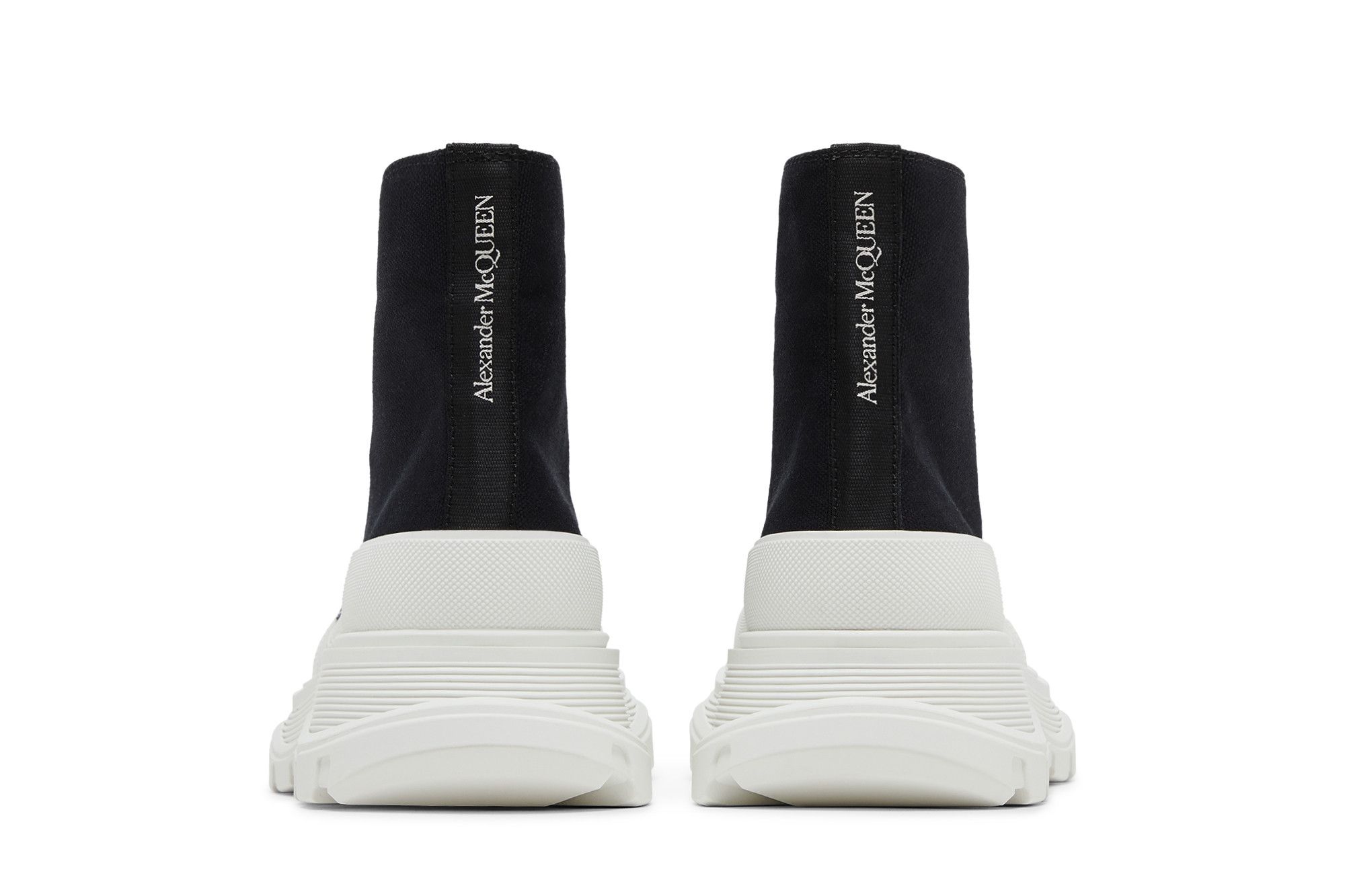 Sizing (W) アレキサンダー・マックイーン トレッド スリック ブーツ (黒白) 611706W4MV21070/697080W4MV21070