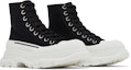 Cheap (W) Alexander McQueen Tread Slick Boots 'Hitam Putih' 611706W4MV21070/697080W4MV21070