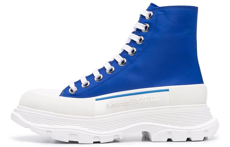 Buy (W) 알렉산더 맥퀸 트레드 슬릭 부츠 '블루' 611706-W4PU1-4393