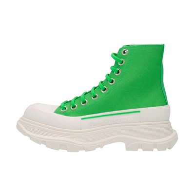 (W) Alexander McQueen Tread Slick Boots 'Green White'