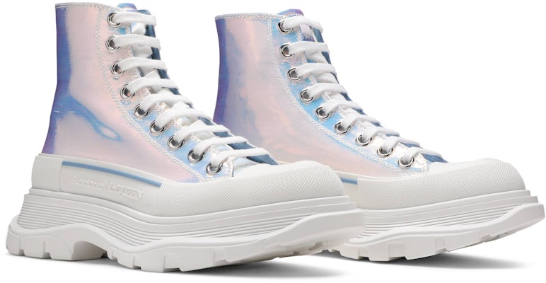 亞歷山大·麥昆 彩色/白色鏡面高幫厚底休閒運動鞋 女款 Cheap 亞歷山大·麥昆 彩色/白色鏡面高幫厚底休閒運動鞋 女款