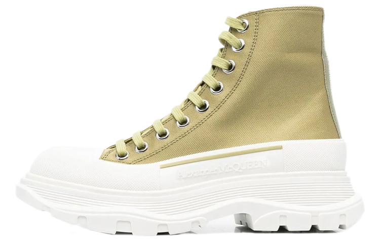 (Women) Alexander McQueen Tread Slick Boots 'Olive Green' 697080W4U313809