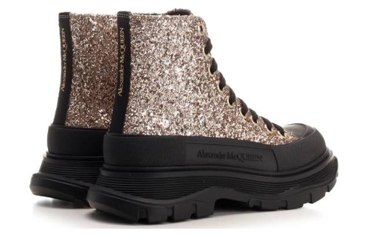 Shop (W) (女性用) アレキサンダー・マックイーン トレッド・スリック ブーツ 'シルバー ゴールド ブラック' 697080W4VJ22265 697080W4VJ22265