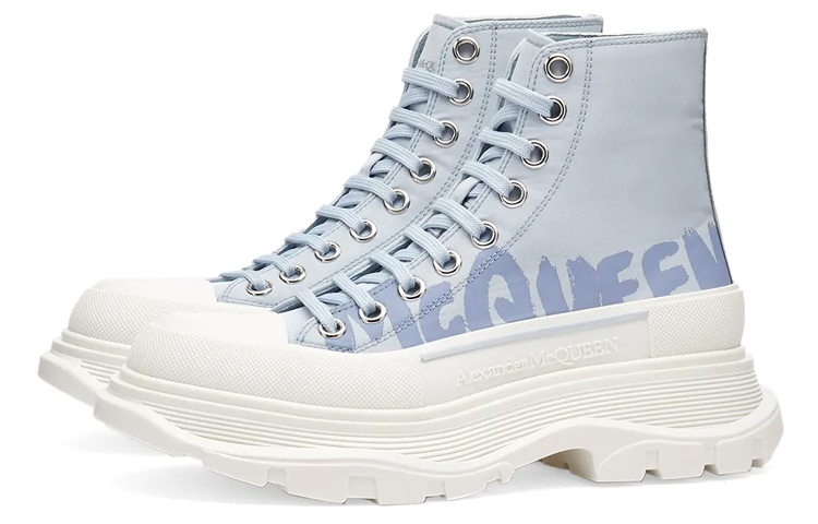 Order (W) Alexander McQueen Tread Slick Boots 'Biru Langit Putih' 708752W4RQ24632