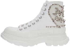 (Women) Alexander McQueen Tread Slick Boot 'White Silver Crystal' 710406W4TGB9423 (Women) Alexander McQueen Tread Slick Boot 'White Silver Crystal' 710406W4TGB9423