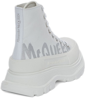 (Women) Alexander McQueen Tread Slick Boots 'White Silver' 676718W4RQ29071 Shop (Women) Alexander McQueen Tread Slick Boots 'White Silver' 676718W4RQ29071