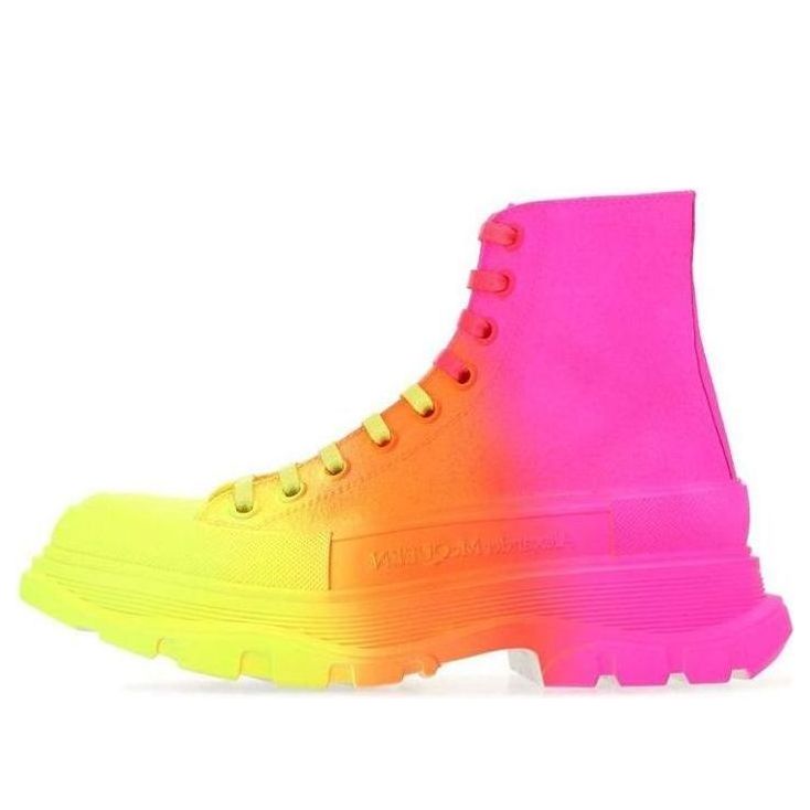 Buy (W) Botas Alexander McQueen Tread Slick 'Amarillo Naranja Rosa' 685697-W4MVS-7115