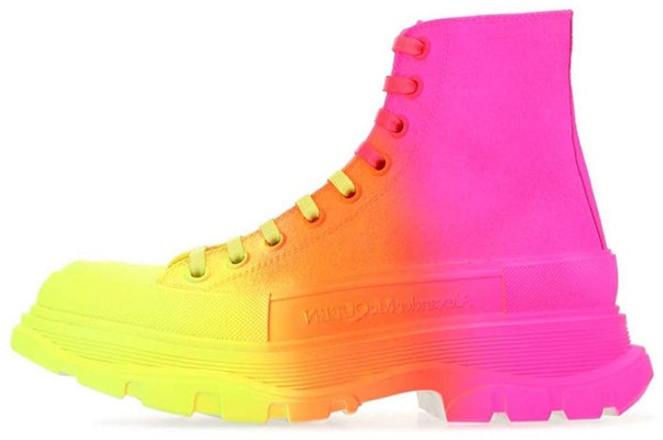 (Women) Alexander McQueen Tread Slick Boots 'Yellow Orange Pink' 685697-W4MVS-7115 Order (Women) Alexander McQueen Tread Slick Boots 'Yellow Orange Pink' 685697-W4MVS-7115