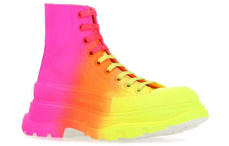 Shop (W) Botas Alexander McQueen Tread Slick 'Amarillo Naranja Rosa' 685697-W4MVS-7115