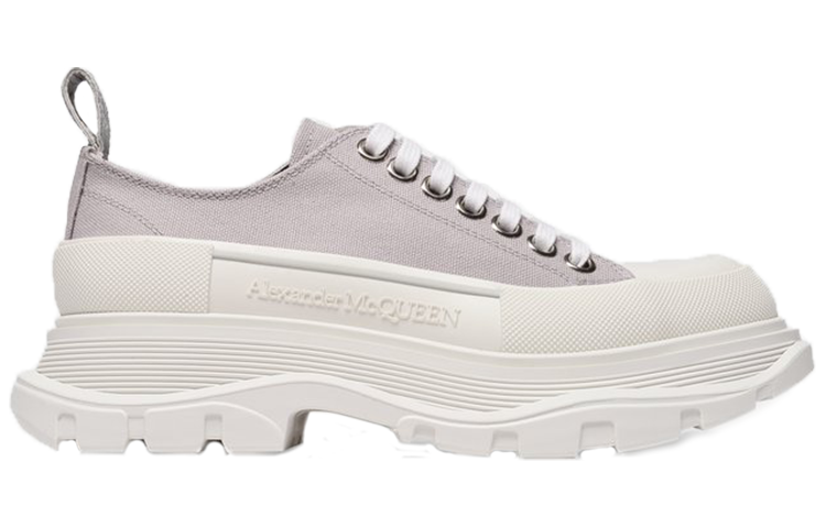 (W) Alexander McQueen Tread Slick Canvas Lace Up Shoes 'Grey White' 圖 2