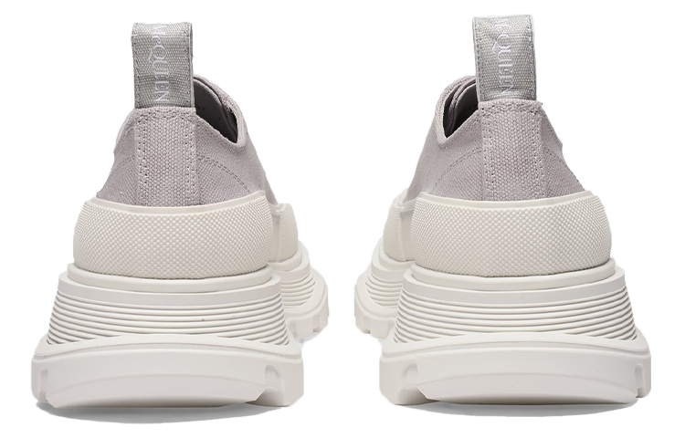 (W) Alexander McQueen Tread Slick Canvas Lace Up Shoes 'Grey White' 圖 6