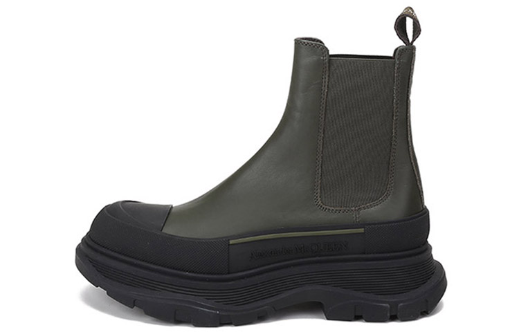 (Women) Alexander McQueen Tread Slick Chelsea Boot 'Khaki Green' 635714WHZ613085