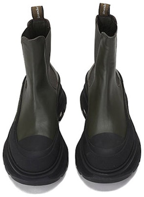 亞歷山大·麥昆 Tread Slick牛皮切爾西短靴 女款 卡其綠色 Shop 亞歷山大·麥昆 Tread Slick牛皮切爾西短靴 女款 卡其綠色
