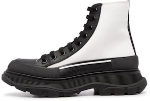(Women) Alexander McQueen Tread Slick High-Top Sneakers 'White Black' 666809W4RK19360 (Women) Alexander McQueen Tread Slick High-Top Sneakers 'White Black' 666809W4RK19360