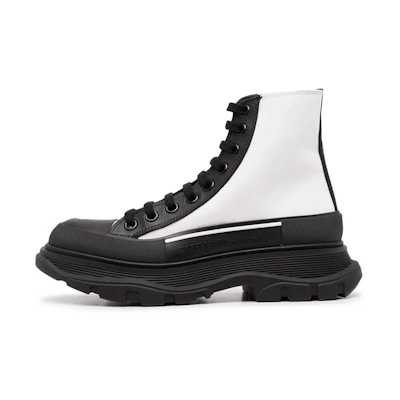 (W) Alexander McQueen Tread Slick High-Top Sneakers 'White Black'