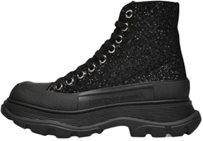 (Women) Alexander McQueen Tread Slick High 'Black Glitter' 666806-W4JF4-1000 (Women) Alexander McQueen Tread Slick High 'Black Glitter' 666806-W4JF4-1000
