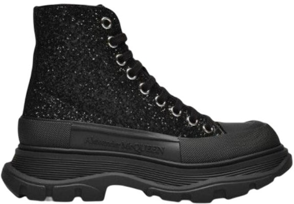 (W) 亚历山大·麦昆 Tread Slick 高帮 '黑色闪光' 666806-W4JF4-1000 Order (W) 亚历山大·麦昆 Tread Slick 高帮 '黑色闪光' 666806-W4JF4-1000