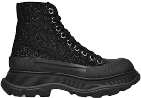 Order (W) Alexander McQueen Tread Slick Tinggi 'Hitam Glitter' 666806-W4JF4-1000