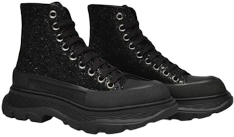 Lookbook (W) Alexander McQueen Tread Slick Tinggi 'Hitam Glitter' 666806-W4JF4-1000