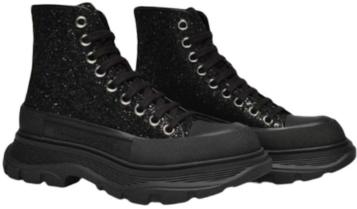 (W) Alexander McQueen Tread Slick High 'Hitam Glitter' 666806-W4JF4-1000 Lookbook (W) Alexander McQueen Tread Slick High 'Hitam Glitter' 666806-W4JF4-1000