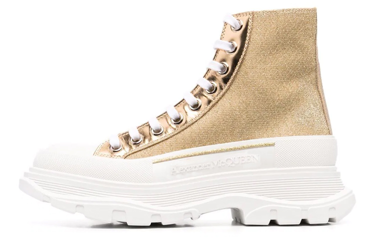 (Women) Alexander McQueen Tread Slick High 'Gold' 685699-W4SG1-8062