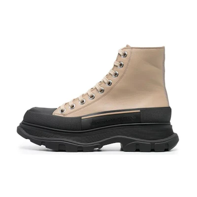 (W) Alexander McQueen Tread Slick High 'Taupe Black Leather'