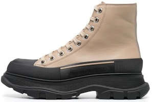 (Women) Alexander McQueen Tread Slick High 'Taupe Black Leather' 633900WHZ622615 (Women) Alexander McQueen Tread Slick High 'Taupe Black Leather' 633900WHZ622615